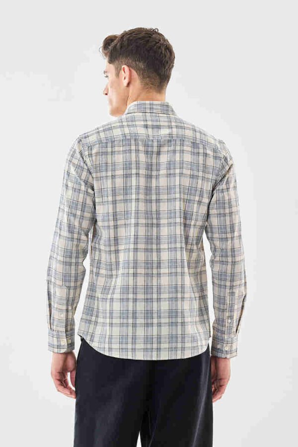 Linen Blend Checks Slim Fit Shirt 1299 - Image 2