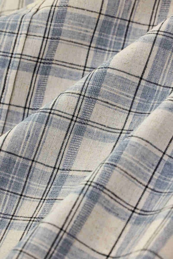 Linen Blend Checks Slim Fit Shirt 1299 - Image 3